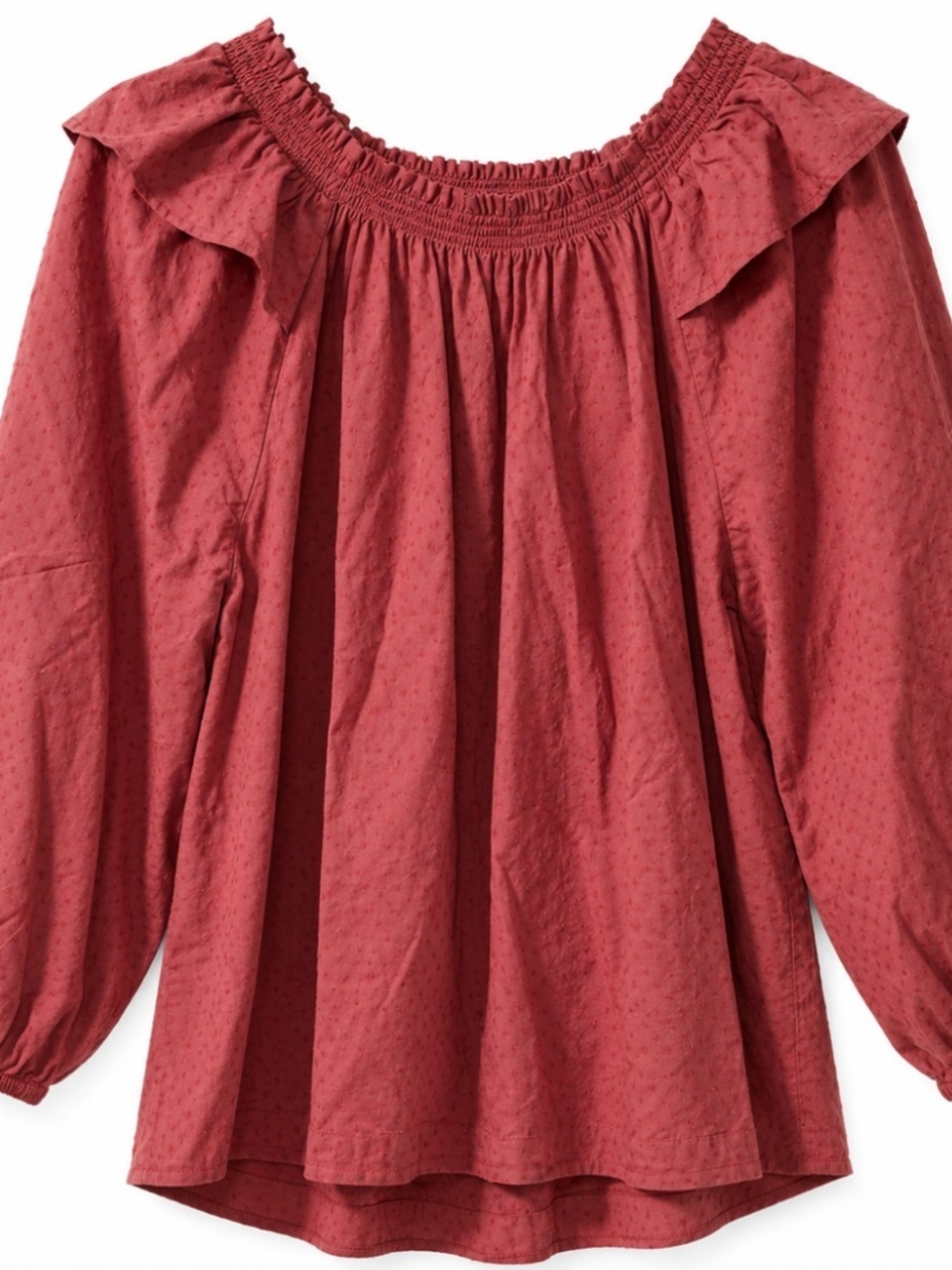 Sonoma Women's Size XXL Orange Smocked-Neck Peasant Blouse